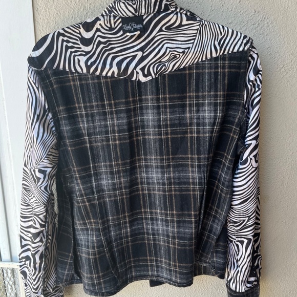 wool plaid western style flannel button up shirt Made in USA! - Picture 6 of 6